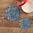 thumbnail image 2 of Coolnut Christmas Snowflake Leaves Pot Holder Set of 2, Heat Resistant Round Cotton Hot Pads Table Mats Trivets for Hot Dishes/Pot/Bowl/Teapot/Hot Pot Holders, 7"+ 9", 2 of 6