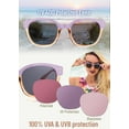 thumbnail image 3 of Leafael Polarized Sunglasses Women's Trendy Two Tone Retro Design, 100% UV Protection, Classic Purple Square, Casual & Active, 3 of 6