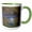 Green/White, variant on 3drose, Usa, Washington State. Adult Male Wood Duck Flies Over a Marsh., 11oz Magic Transforming Mug