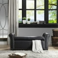 thumbnail image 2 of Posh Living Ashley Faux Leather Storage Bench with Nail Head Trim in Black, 2 of 9