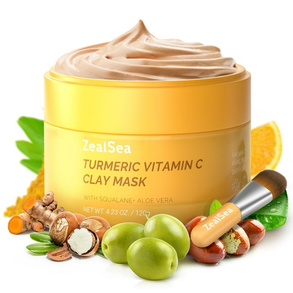 Máscara de arcilla ZealSea Vitamina C con cúrcuma, 120 ml, ultrafina