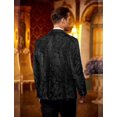 thumbnail image 3 of COOFANDY Mens Velvet Blazer Purple Tuxedo Jackets Notched Lapel Single Button Dinner Prom Party Jackets Christmas Gift, 3 of 15