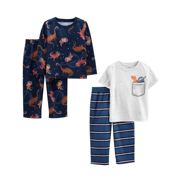 Pijama Simple Joys de Carter's Boys, 4 piezas, azul/gris, 8 años