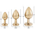 thumbnail image 4 of Dark Amour Gold Metal Anal Plug with Colorful Jewel  Small Clear, 4 of 6