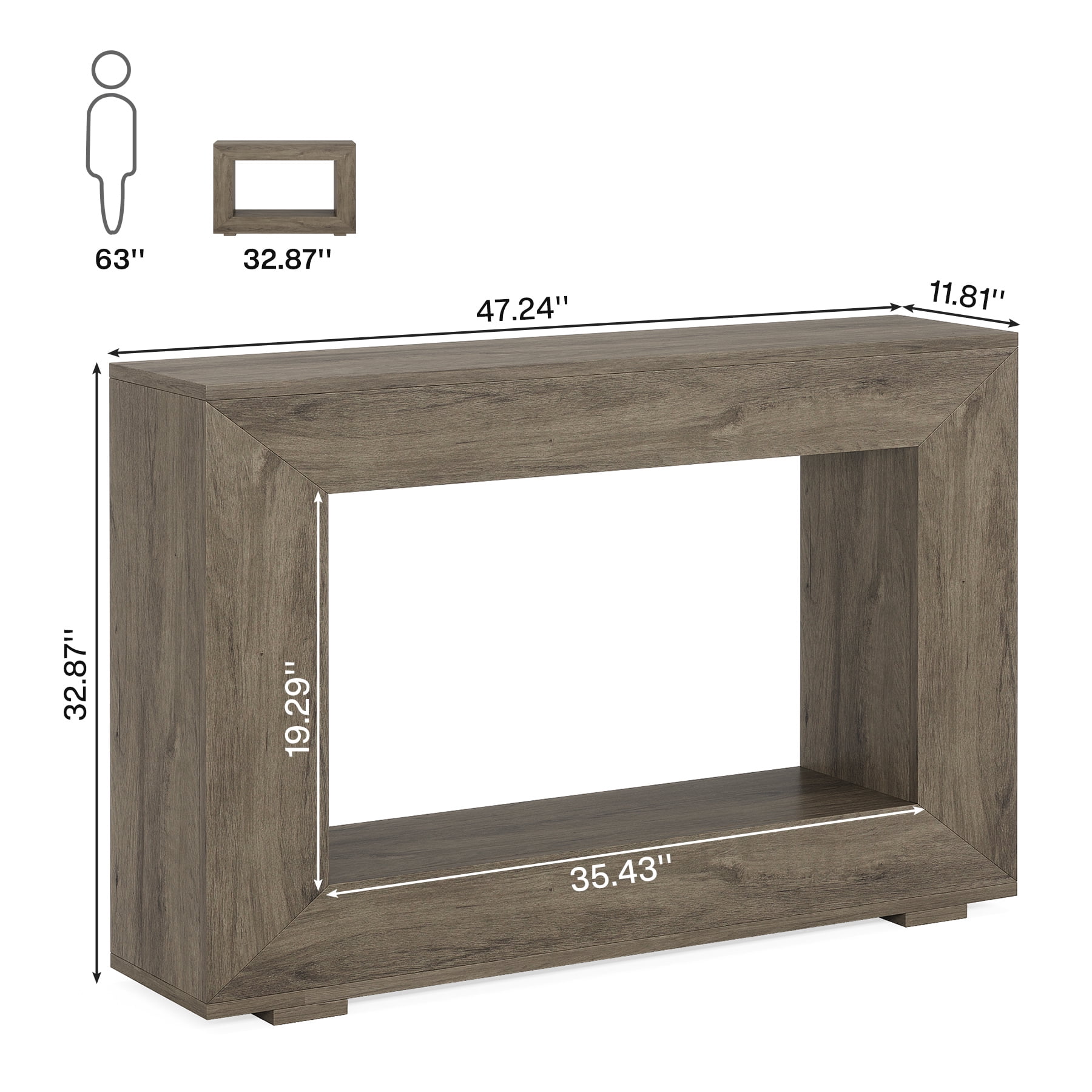 Tribesigns 47-Inch Console Table, Farmhouse Entryway Console Table with Storage