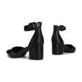 thumbnail image 2 of BURUDANI Womens Pointed Toe Low Chunky Heels Pump Shoes, 2 of 8