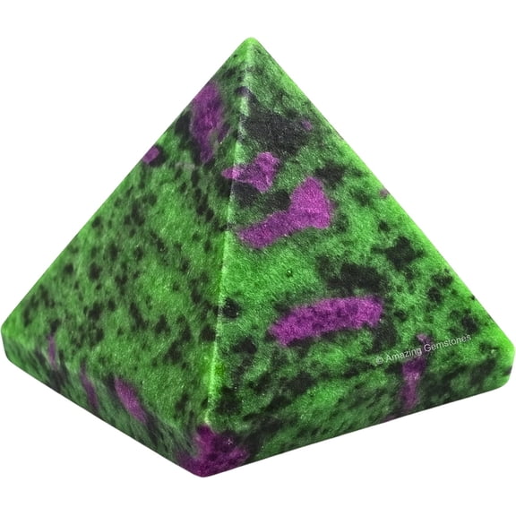 Ruby Zoisite Pyramid Crystal Healing Stones - 1.5" Inch