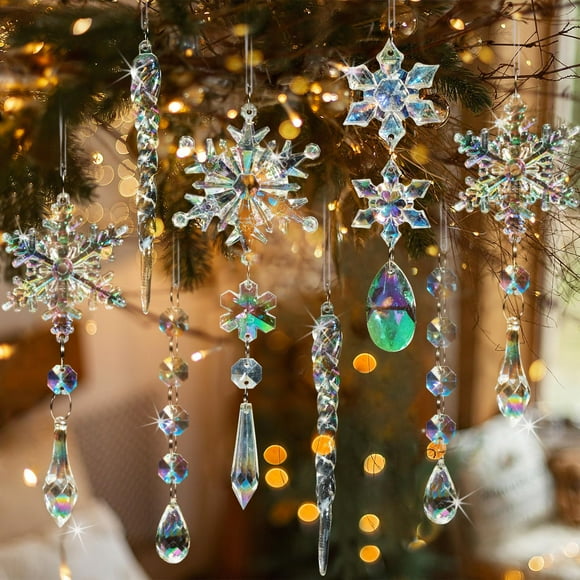 Adornos navideños GuassLee de acrílico iridiscente, 36 unidades