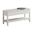 thumbnail image 4 of Solid Wood Shoe Bench with Storage White Quality Craftsmanship for Entryway Hallway, 4 of 6