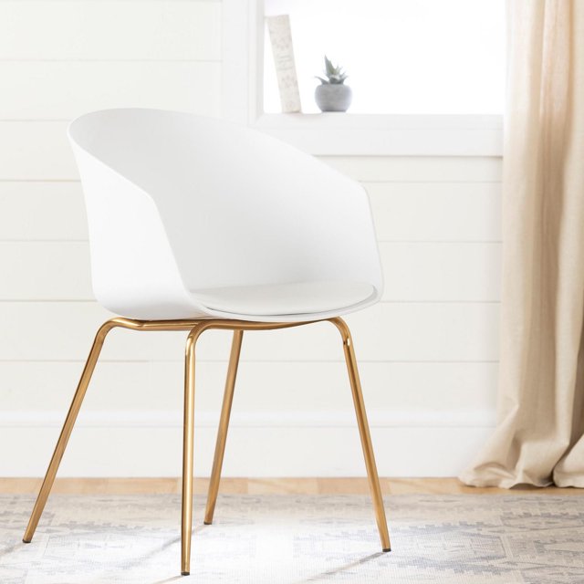 South Shore Flam Chair with Metal Gold Legs