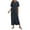 Dark Blue, variant on Tumotour Summer Dress For Women Dress Casual Beach Round-Neck Dress T Shirt Dress Split Long Dress Travel 2025 Vacation Short Sleeve Long Dress
