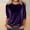 *Purple, variant on ClodeEU Women's Round Neck Velvet Three-Quarter Sleeve T Shirt Top,Casual Soft Cozy Tunic Blouse Coffee,Womens Plus L