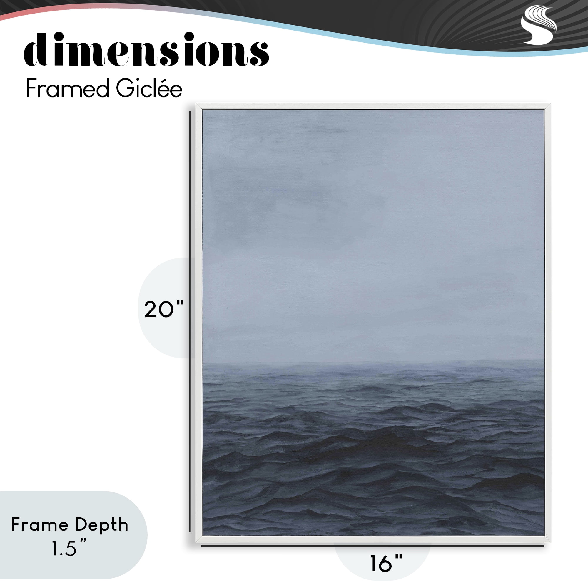 Stupell Industries Vast Ocean Expanse White Framed Giclee Art, design by Michael Willett