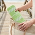 thumbnail image 7 of Unique Bargains Stripe Turkish Quick Dry Sand Free Beach Towel Light Green 71" x 35", 7 of 7