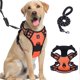 thumbnail image 1 of Arnés para perros, collar para perros, juego de correa para perros, arnés reflectante ajustable para perros, chaleco de tracción naranja (L), 1 of 5