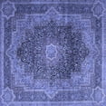 thumbnail image 1 of Ahgly Company Indoor Square Medallion Blue Traditional Area Rugs, 6' Square, 1 of 4