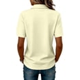 thumbnail image 4 of Dwellite Polo Shirts for Women Golf Button Collared Summer Short Sleeve Tops Lightweight Work Polo Shirt Blouses Beige M, 4 of 5