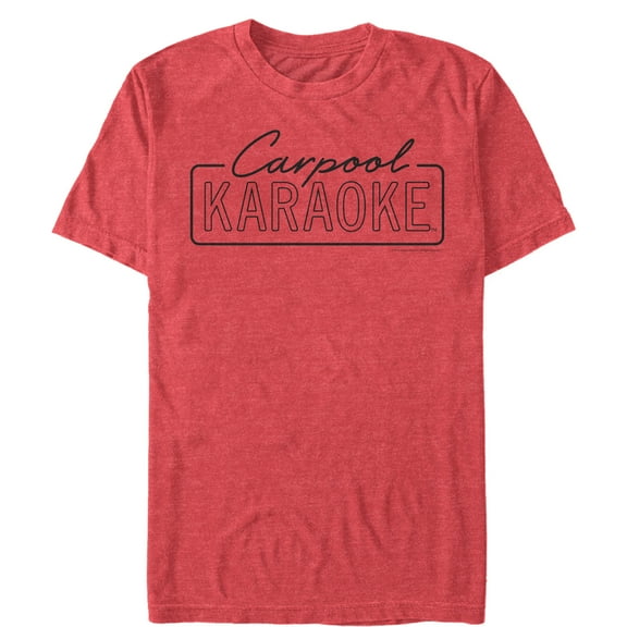 Men's The Late Late Show with James Corden Carpool Karaoke Text Logo  Graphic Tee Red Heather X Large