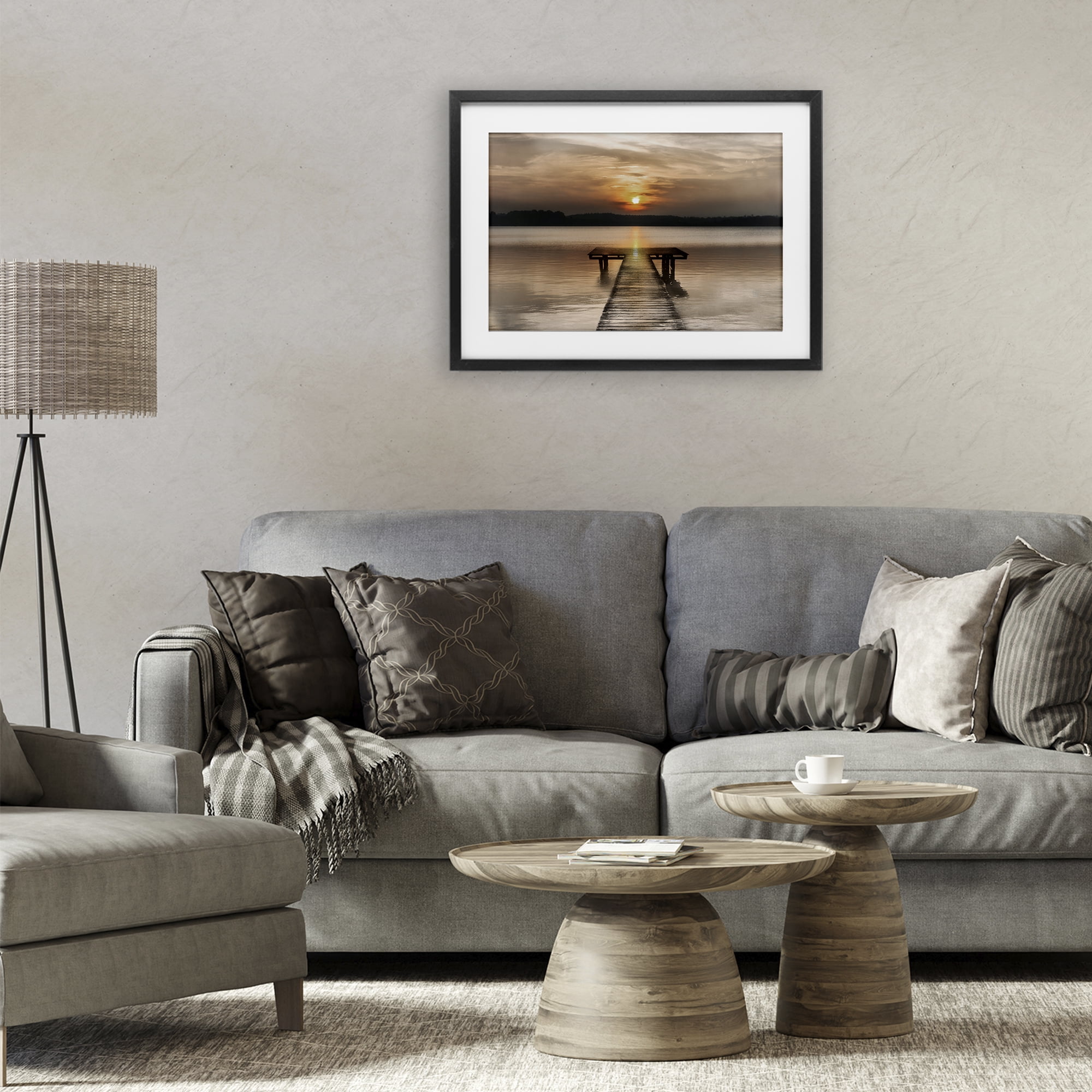 Stupell Industries Centric Reflective Sunrise Black Framed Print Under Glass, design by Irene Weisz
