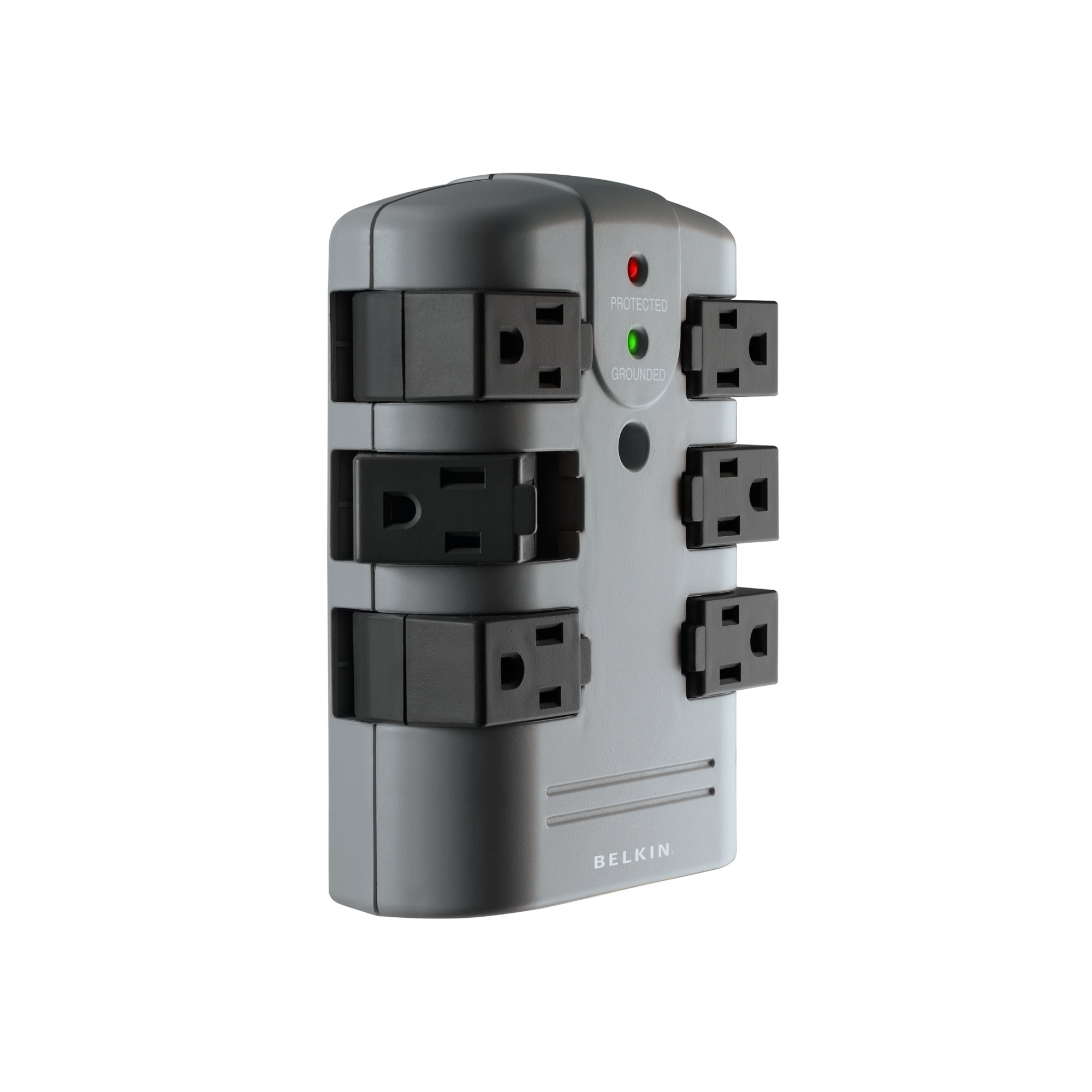 Belkin Pivot Plug Surge Protector 6 Outlets 1080 Joules Gray BP106000