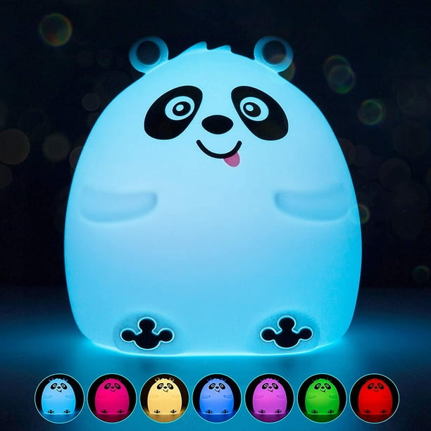 Panda Night Light For Kids, Cute Silicone Baby Night Light, Color