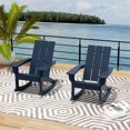 thumbnail image 2 of Parkdale Outdoor HDPE Plastic Adirondack Rocking Chair Navy Blue (Set of 2), 2 of 7