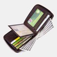 thumbnail image 3 of Ciaoed Men Genuine Leather Thick Wallet Multi-Card Card Holder Zipper Wallet - Black, 3 of 8
