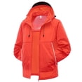 thumbnail image 3 of Zivyakyron Quick Dry Wind Breaker Jackets Mens Zip up Lightweight Rain Long Sleeve Hooded Plain UPF Jackets Loose Orange 5XL, 3 of 7