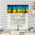 thumbnail image 2 of Sunflower Curtain Valance, Country Sunflower on Rustic Colorful Wood Plank Farmhouse Farm Style Windows Curtain Valance for Kitchen Bedroom Bathroom Decor with Rod Pocket, One Panel 54X18 Inches, 2 of 6