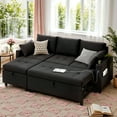 thumbnail image 6 of Danrelax Linen Fabric L Shaped Sofa with USB, Cup Holder and Hidden Storage Space, Black, 6 of 7