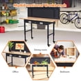 thumbnail image 6 of 60 in Adjustable Workbench with Drawer Storage Rubber Wood Top Work Table for Garage Heavy Duty Worktable with Removable Pegboard Power Outlet Hooks Tool Storage Bench for Warehouse Workshop, 6 of 6