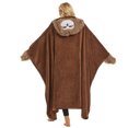 thumbnail image 4 of Regalos para mujeres, manta portátil para mujeres, regalo de perezoso marrón oscuro para mujeres, manta de sofá, manta de perezoso, manta cálida y suave, manta con gorro y guantes, 150 x, 4 of 7