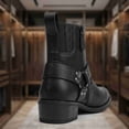 thumbnail image 5 of Men's Western Cowboy Boots with Belt Buckle - Square Toe Ankle Boots for Casual & Outdoor Wear (Available in Black & Brown), 5 of 7