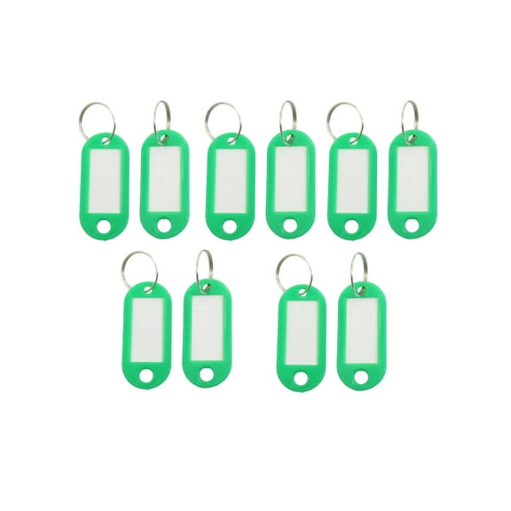 Unique Bargains Company Factory Plastic Holder ID Key Labels Tags Keyring Keychain Green 10PCS