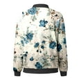 thumbnail image 5 of Luwomo Jackets for Womens Floral Print Round Neck Loose Fit Long Sleeve Coat Cardigan Tops Blue,L, 5 of 5