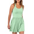 thumbnail image 3 of QATAINLAV Womens Athletic Romper Ribbed Knit Onesie Shorts Summer Casual Workout Running Short Jumpsuits Gym Yoga Outfits Beach Vacation Rompers Mint Green L Weekly Prime, 3 of 10