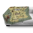 thumbnail image 3 of France Soft Flannel Fleece Throw Blanket, Travelling Themed French Map with Famous Landmarks in Doodle Style Print, Cozy Plush for Indoor and Outdoor Use, 50" x 70", Multicolor, by Ambesonne, 3 of 6