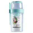 thumbnail image 2 of Vaso para ensalada con tapa y tenedor. Recipiente portátil para ensaladas. verde, 2 of 9