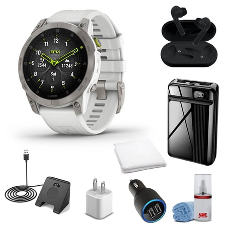 Garmin Epix (Gen 2) - Sapphire/White Titanuim With Extreme Accessory Kit