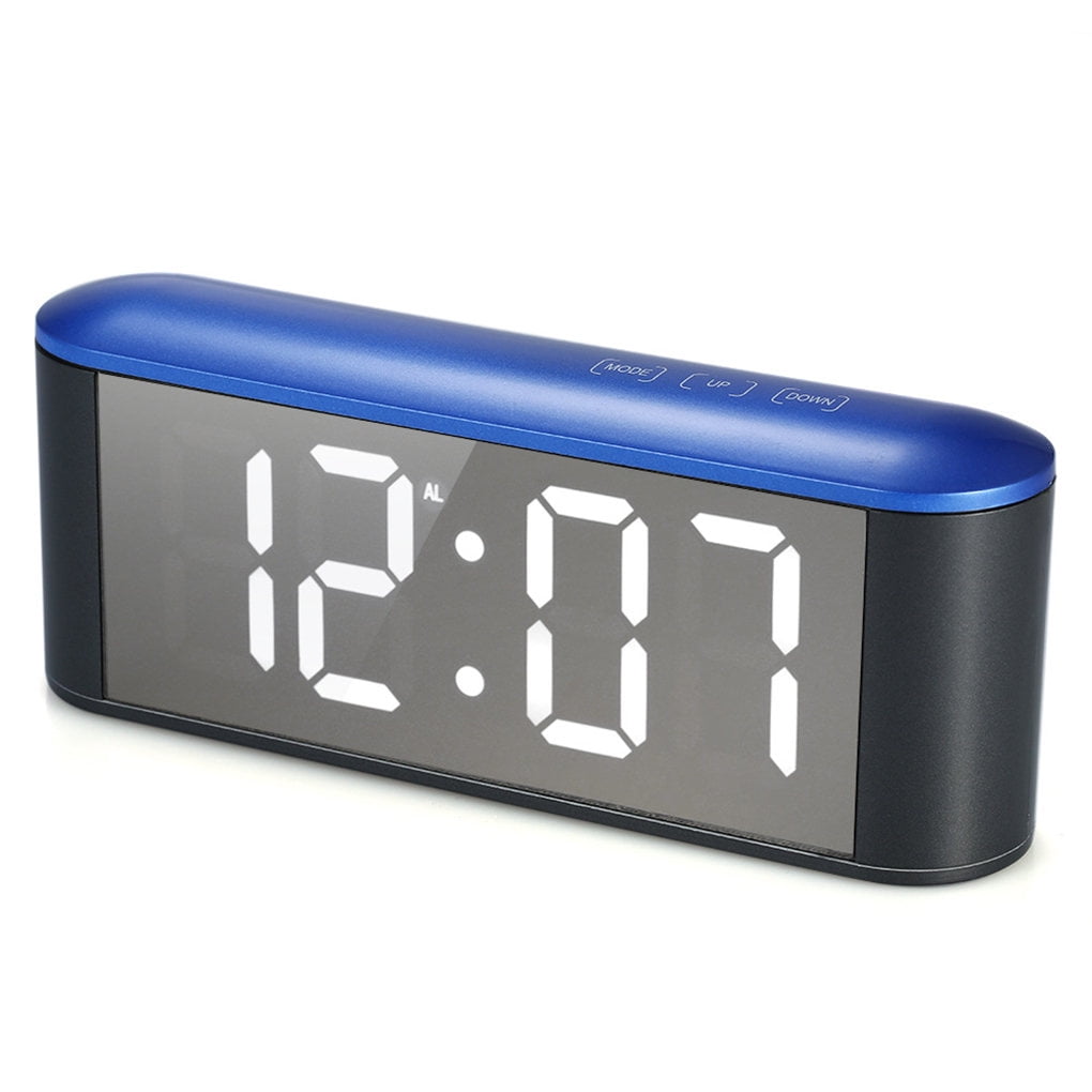 Digital Alarm Clock Electric Alarm Clocks Large LED Mirror Surface