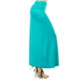 thumbnail image 2 of Moa Collection Women's Plus Size High Waist Foldable Elastic Band Relaxed Fit Solid Maxi Skirt, 2 of 4