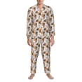 thumbnail image 3 of Yiaed Cute Cats Print Men’s Pajamas Set - Long Sleeve Button Down Sleep Shirt and Pajama Bottoms Sleepwear Set Mens Pjs Sets Men's Pajama Bottoms-Medium, 3 of 7