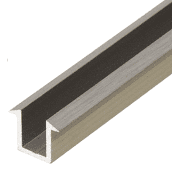 CRL SDCF38BN Brushed Nickel UChannel for 3/8" Glass Recess 95" Stock