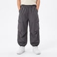 thumbnail image 4 of NIPAXO Boys Cargo Pants Relaxed Fit Jogger Trousers with Multi-Pockets Elastic Waist Casual Outdoor Pants for Boys, Black, Sizes 4-5Y, 4 of 6