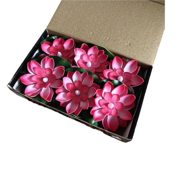 LUVCLS WSRRDRECVHi Luces flotantes de loto, flores de loto artificiales, nenúfares para estanques y piscinas, luces de flores de loto flotantes realistas, lámpara flotante de flores de loto LED impe