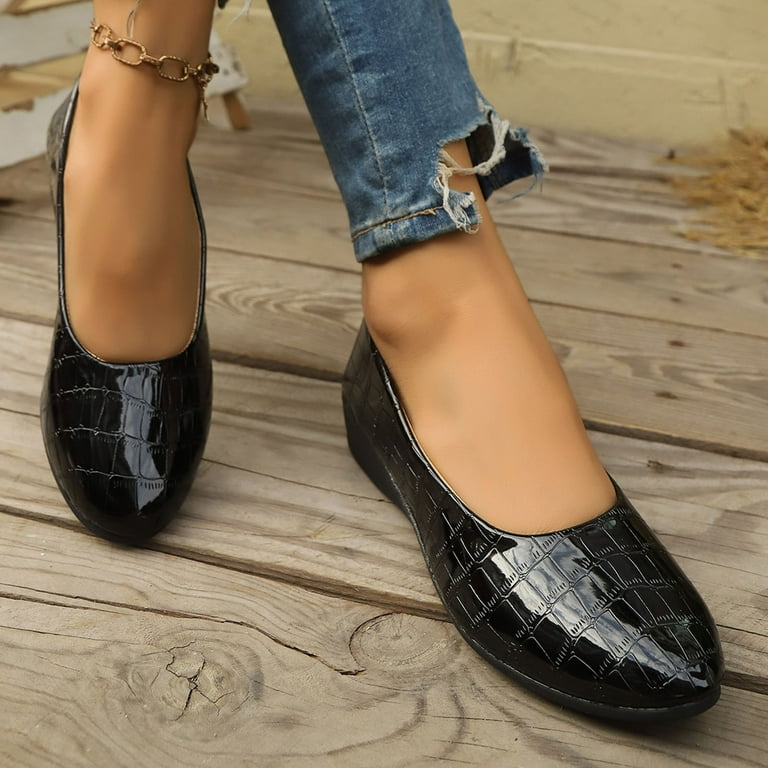 Hoshose Fashion Roman Womens Flat Shoes Pointed Toe Solid Color - Main Image