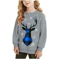 thumbnail image 3 of MKOSPLRT Reindeer Christmas Sweatshirts Kids 1-15Y Crewneck Long Sleeve Xmas Party Pullover Warm Fall Sweat Shirts for Girl Boy, 3 of 8