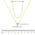 thumbnail image 2 of Mercie Sterling Silver Gold Vermeil Layered Pendant Necklace Bezel Set Stone Double Chain Design 18 Inch Everyday Wear, 2 of 7