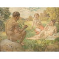 thumbnail image 2 of Paul Paede 14x12 Gold Ornate Wood Frame and Double Matted Museum Art Print Titled - An Afternoon by the Lake, 2 of 4