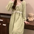 thumbnail image 4 of Gytharion Long Flannel Nightgowns for Women Long Sleeve Plush Warm Winter Nightdress Cute Lace Crew Neck Pullover Sleepshirt Soft Cozy Fuzzy Fleece Bathrobe Sleepwear Loungewear, 4 of 6